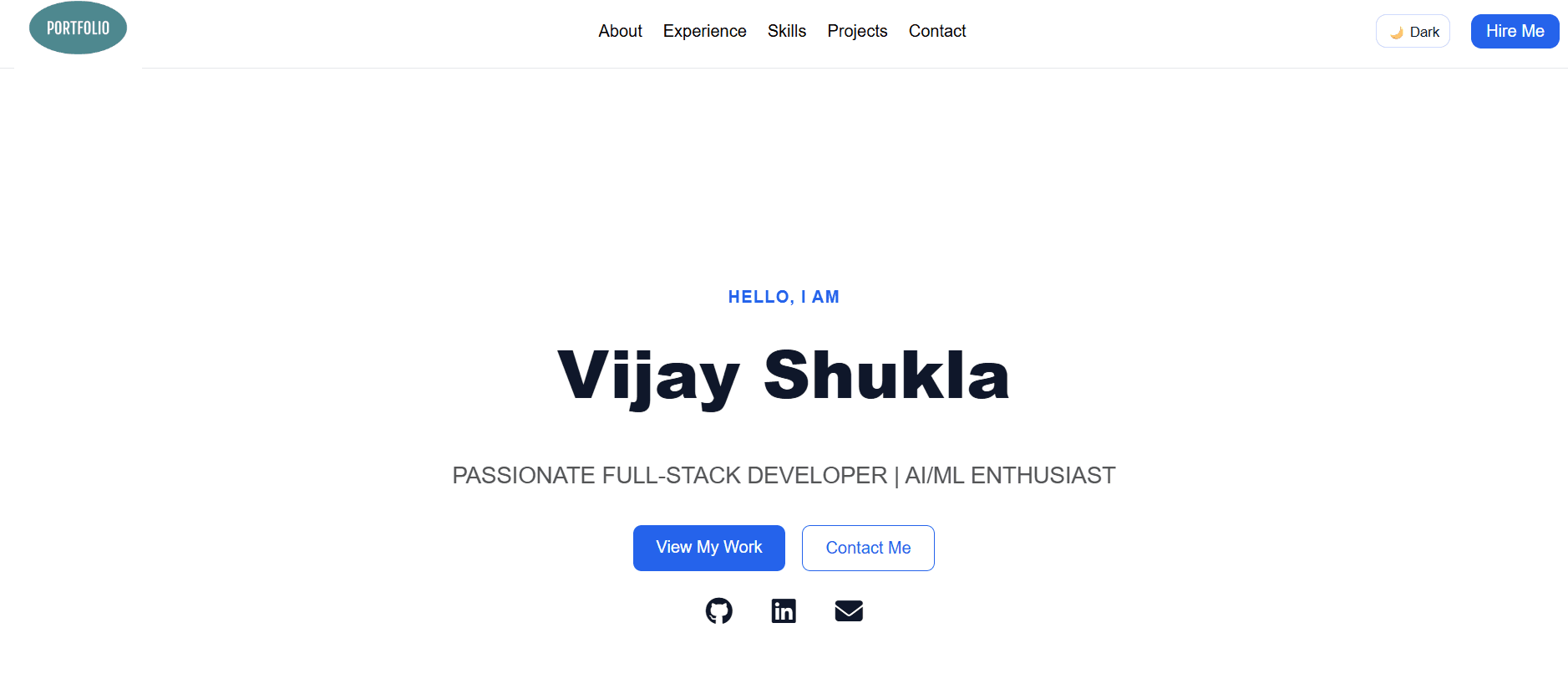 Personal Portfolio website demo concept by NexKripa