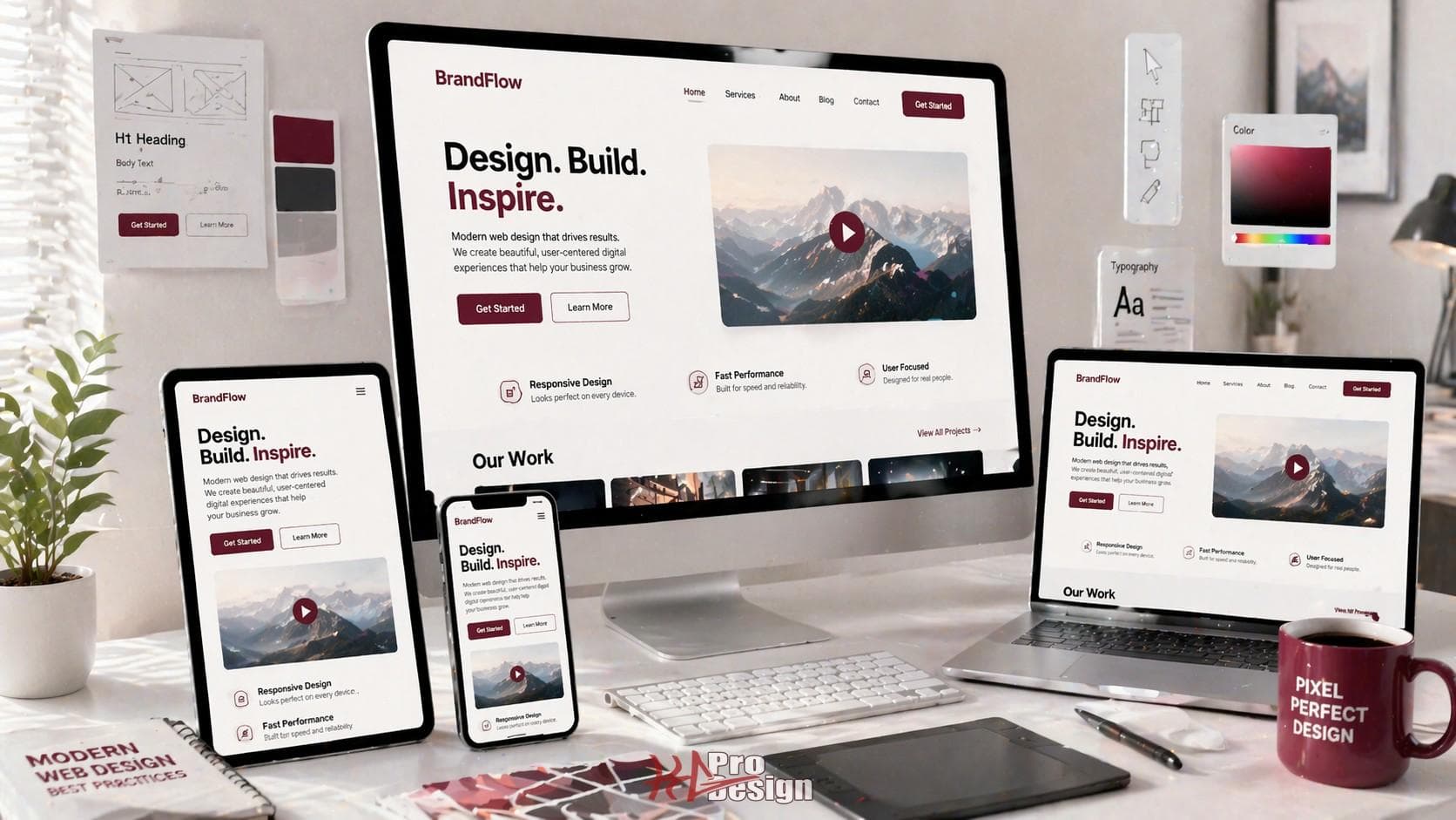 Website redesign before and after comparison showing a modern improved interface